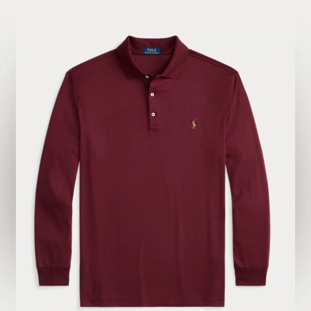 Polo Ralph Lauren soft collared long sleeve maroon logo pony cotton shirt 4XLT